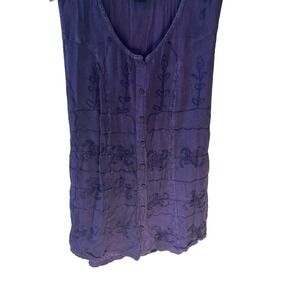 Vtg Y2K Angel Touch Purple Top Women M Embroidered Floral Whimsigoth Artsy